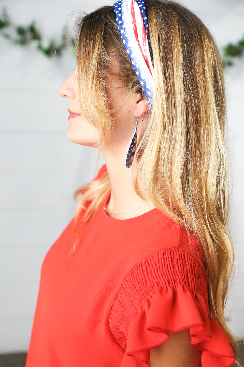 Red/White & Blue Knit Twist Headband
