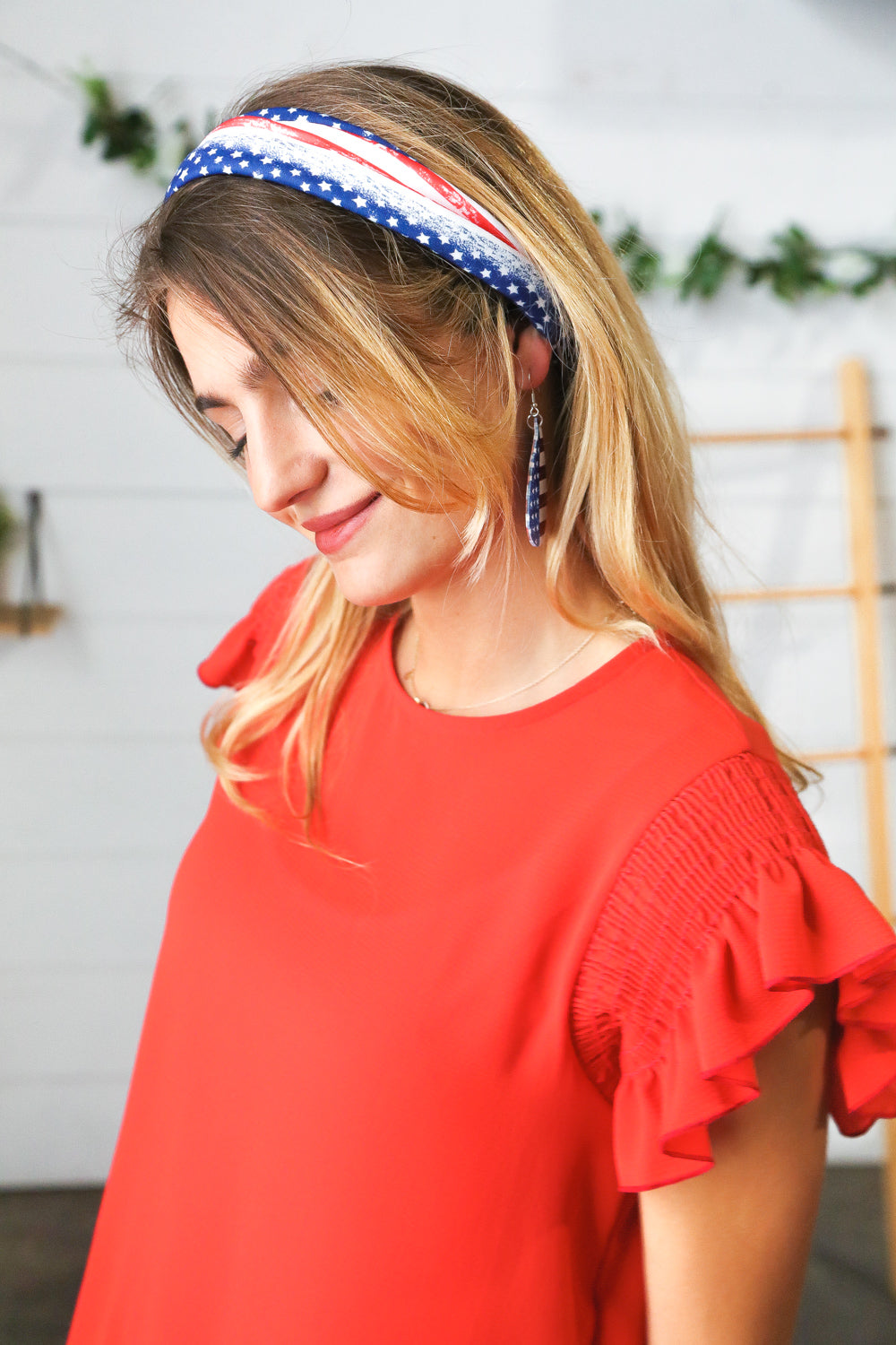 Red/White & Blue Knit Twist Headband