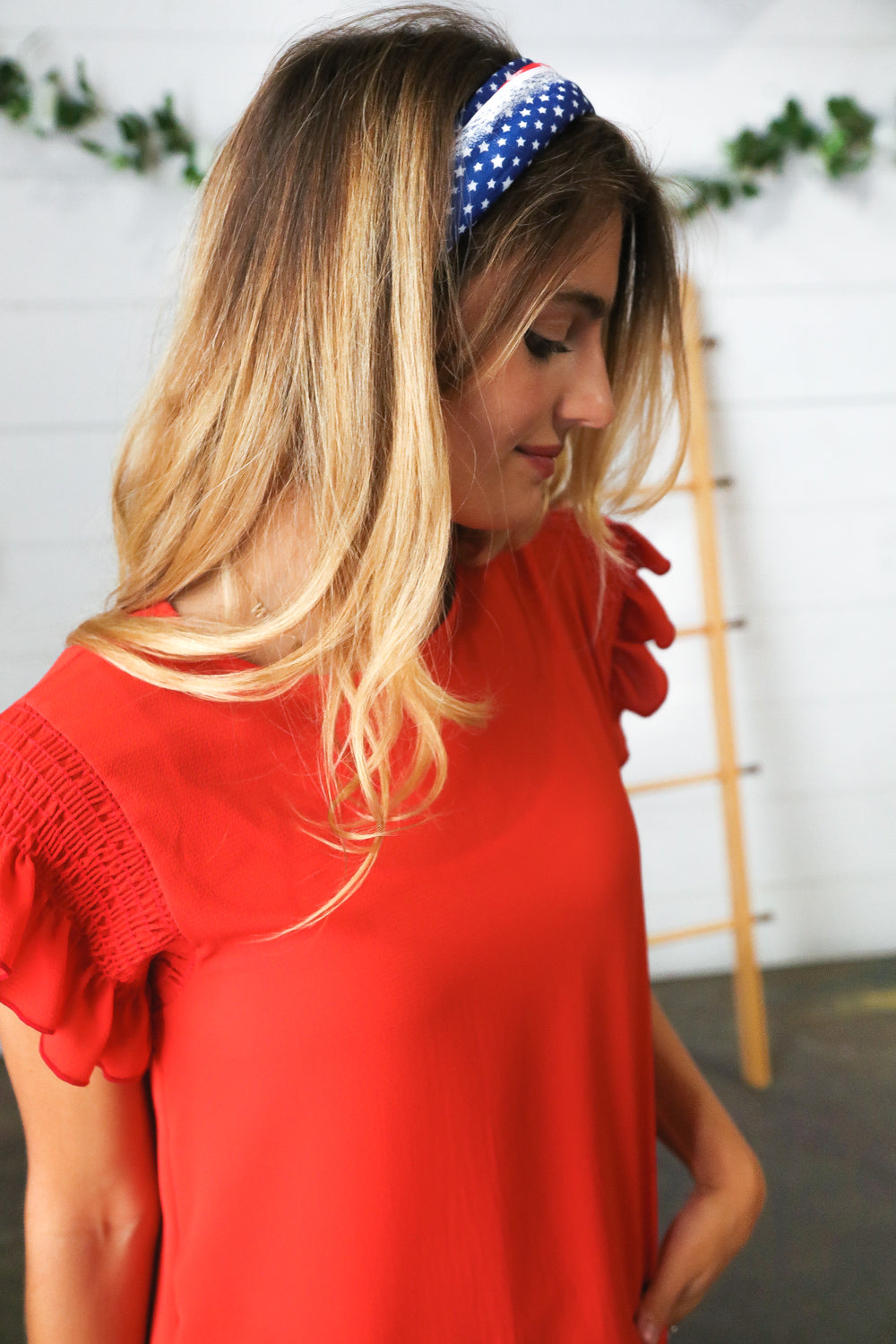 Red/White & Blue Knit Twist Headband