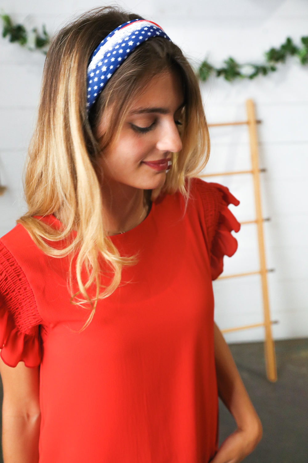 Red/White & Blue Knit Twist Headband