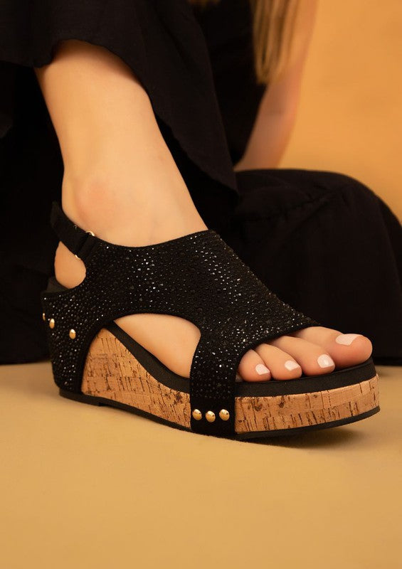 RHINESTONE COVERED WEDGES