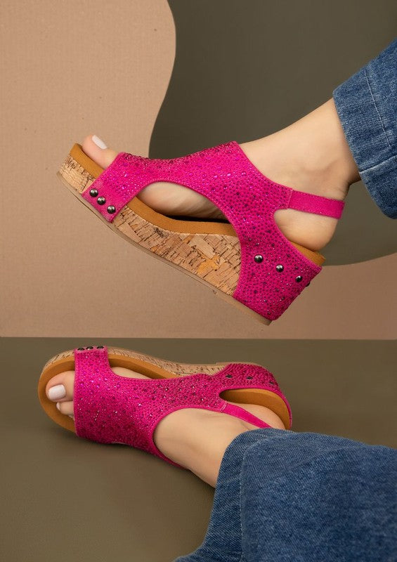 RHINESTONE COVERED WEDGES