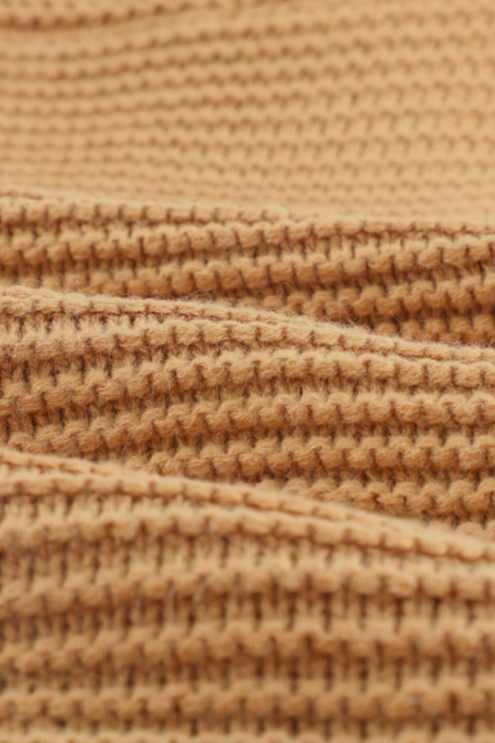 Side Slit Turtleneck Long Sleeve Sweater