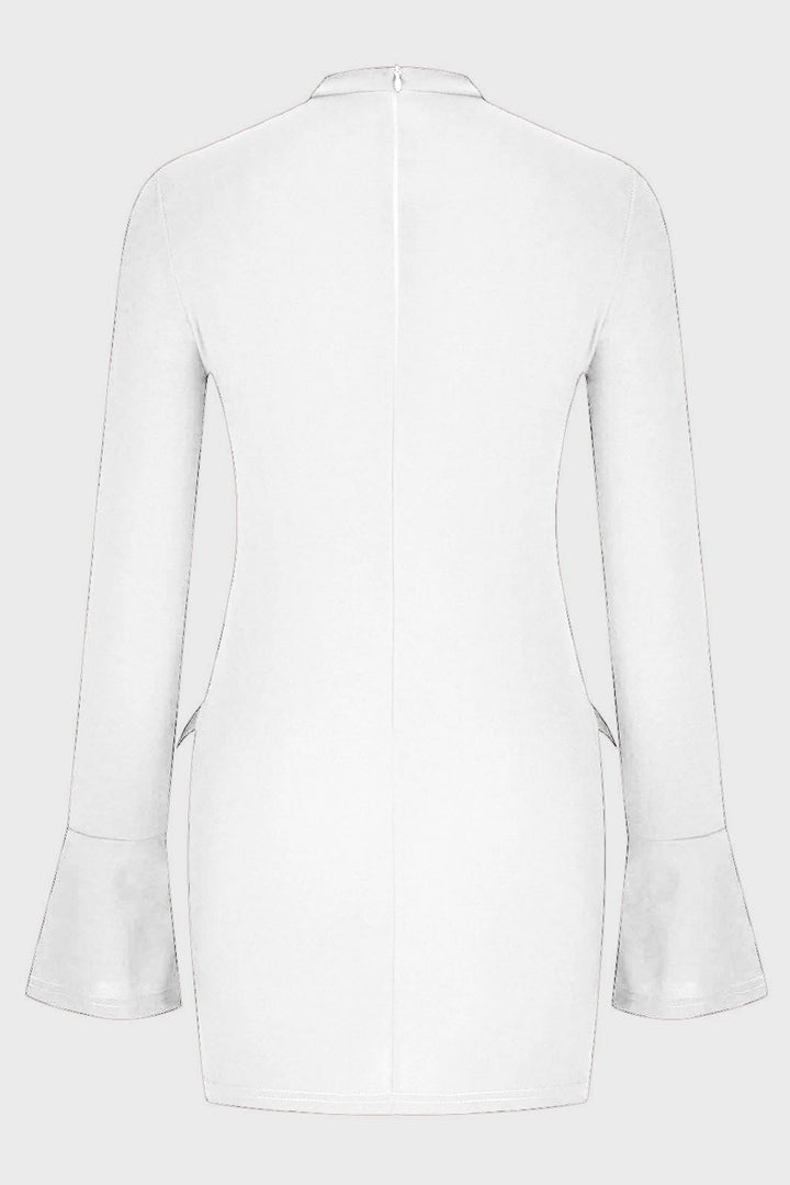 Mock Neck Long Sleeve Mini Dress