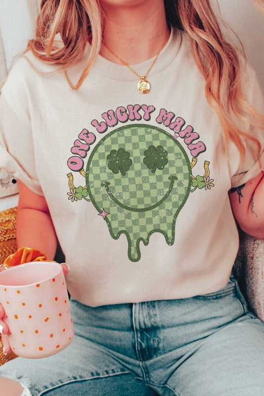 ONE LUCKY MAMA Graphic T-Shirt