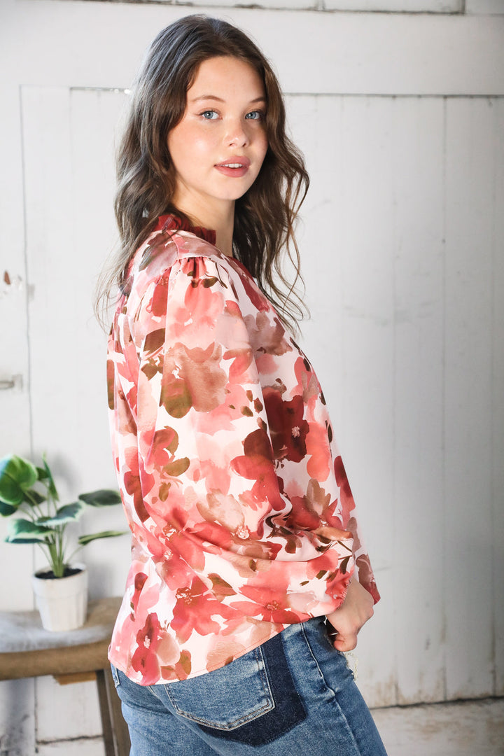 On Blossom Lane Floral Blouse