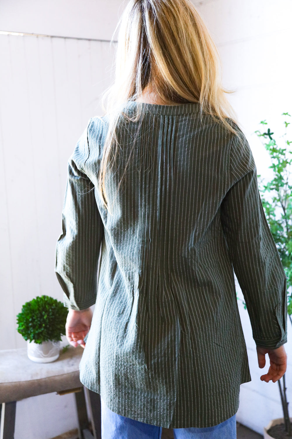 Read Between the Lines Olive Button Cotton Tunic