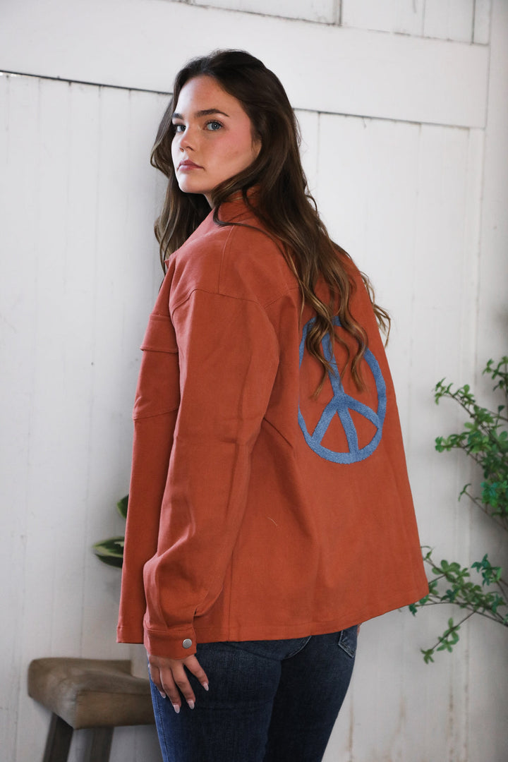 Peaceful Threads Burnt Orange Jacket
