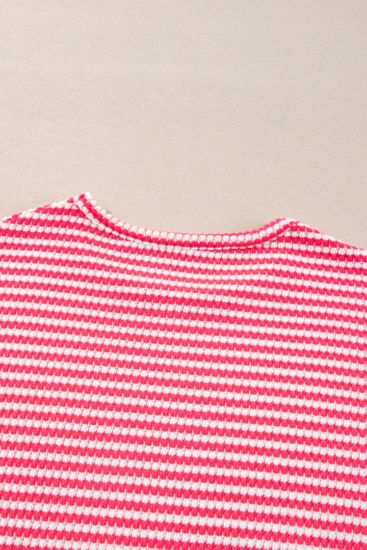 Striped Round Neck Long Sleeve Top