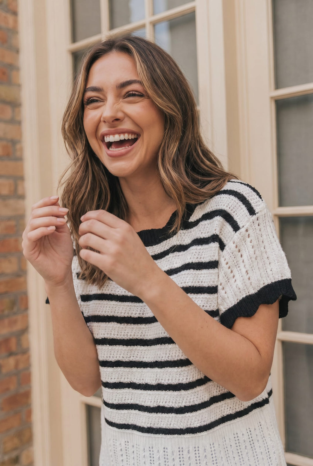 Stripe It Right Knit Sweater Top