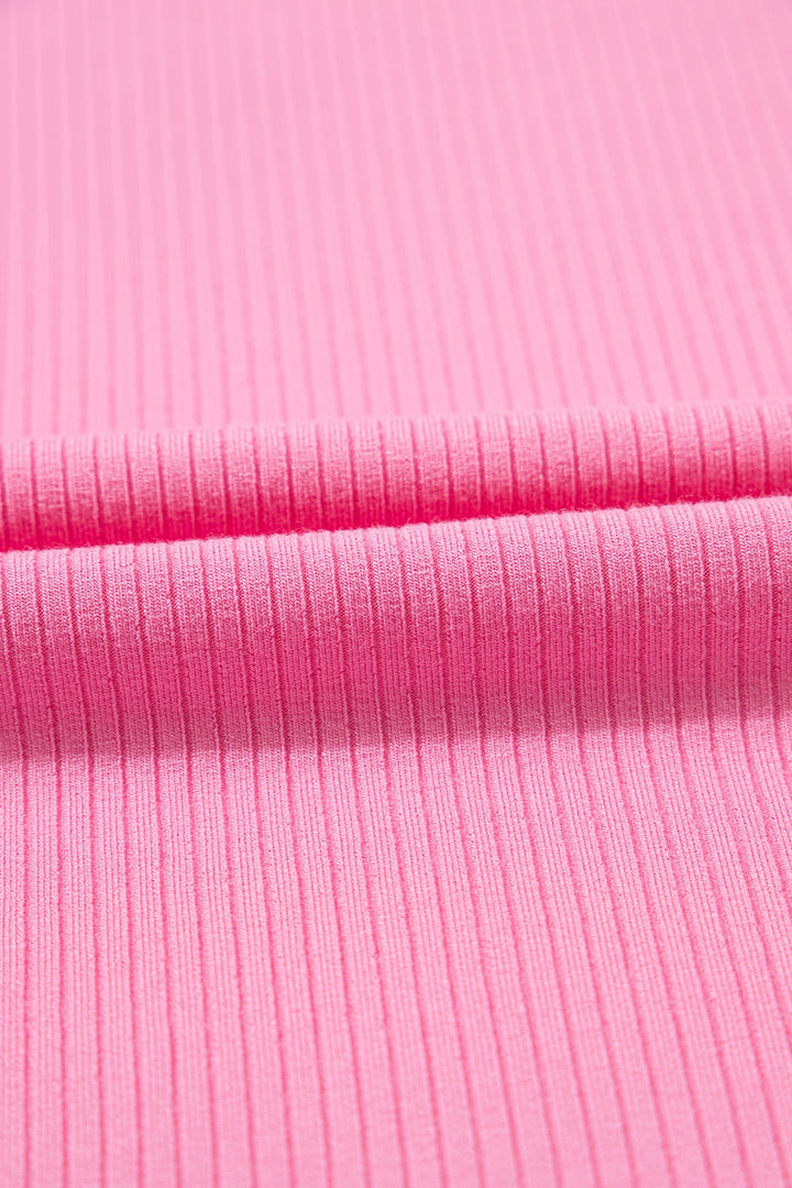 Ruffled Round Neck Cap Sleeve Top