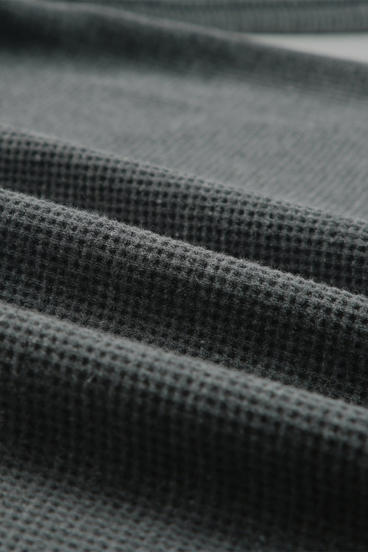 Waffle Knit Button Up Drop Shoulder Jacket