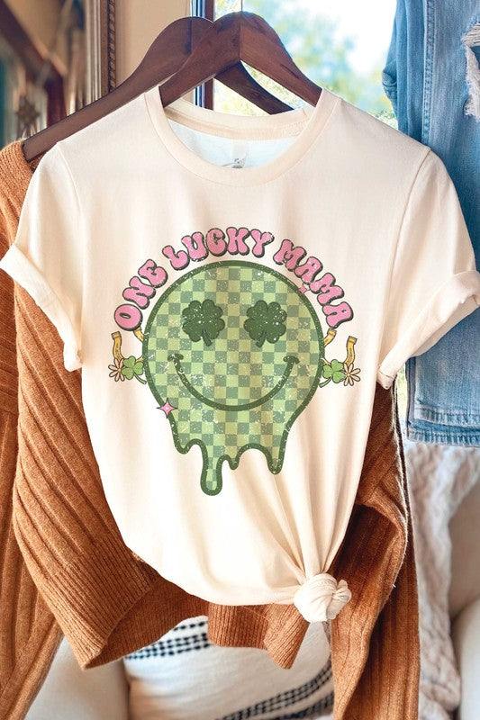 ONE LUCKY MAMA Graphic T-Shirt