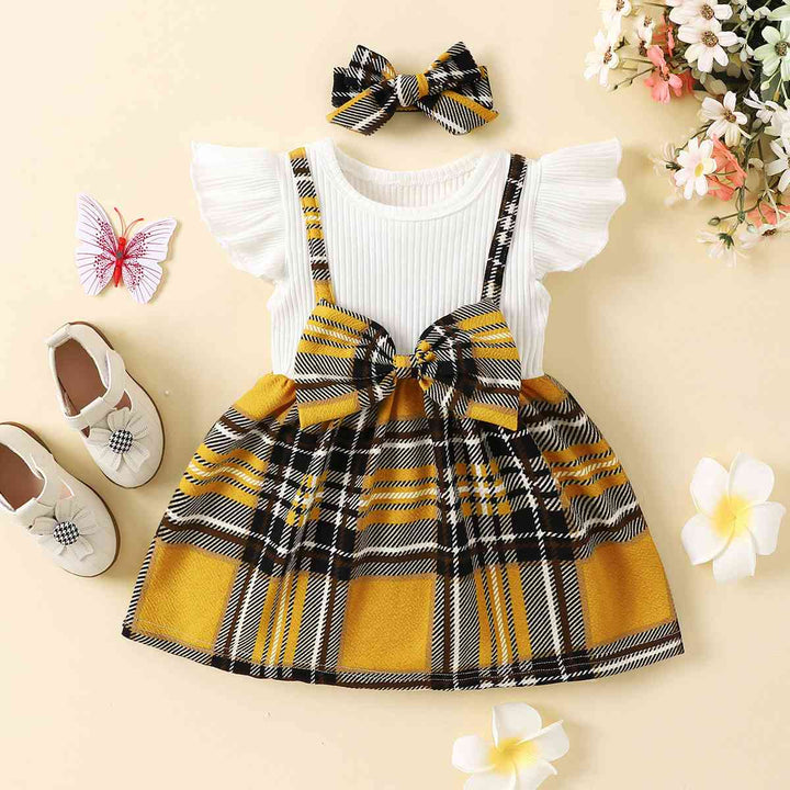 Plaid Print Bow Detail Dress