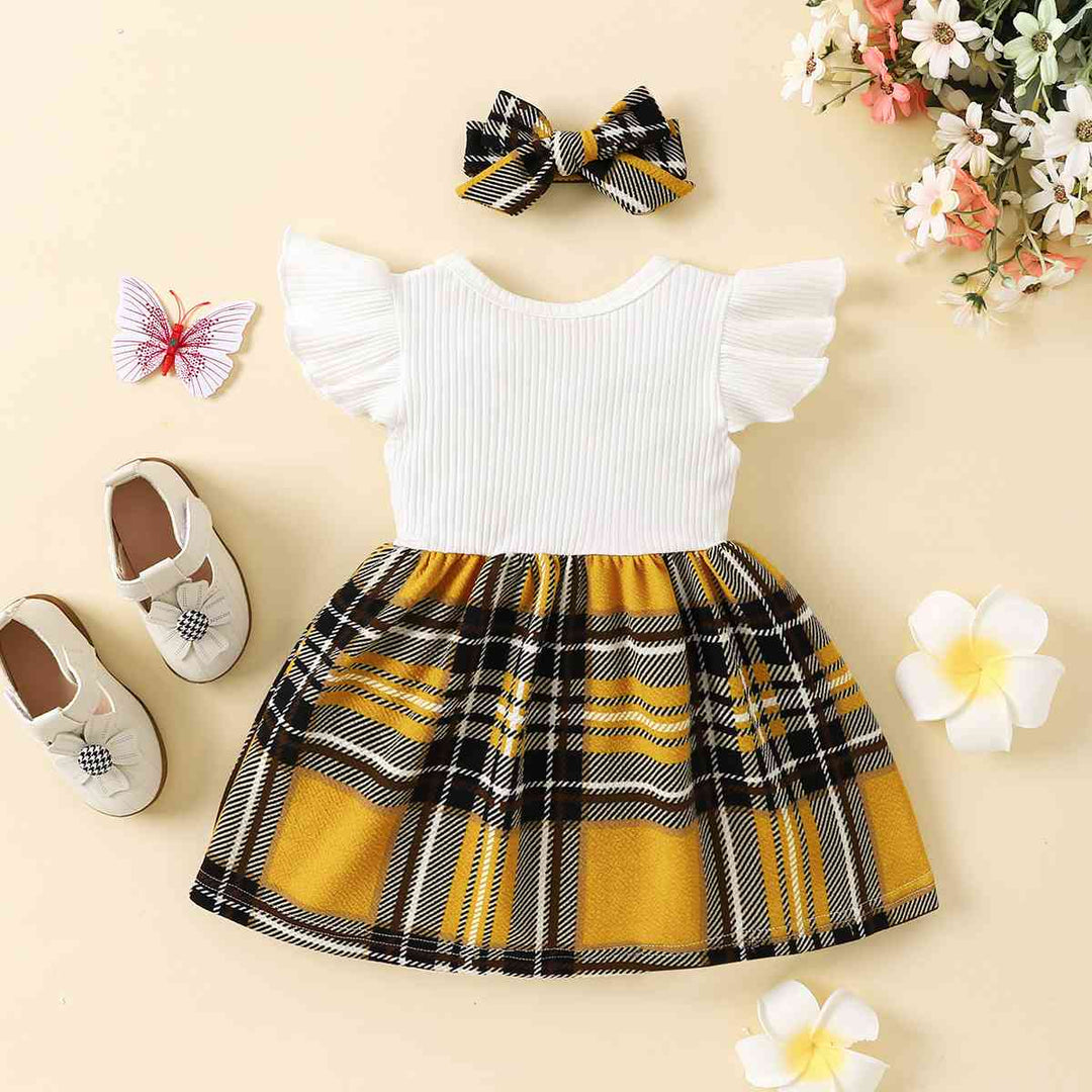 Plaid Print Bow Detail Dress